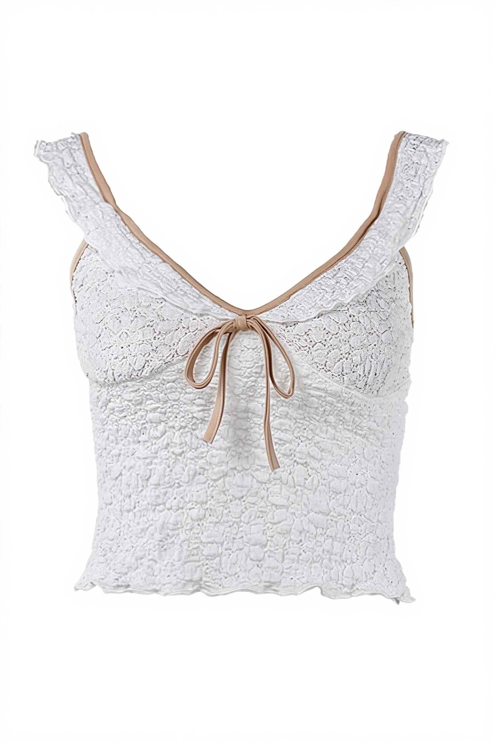 Sheer Lace Panel Trim Cami Top