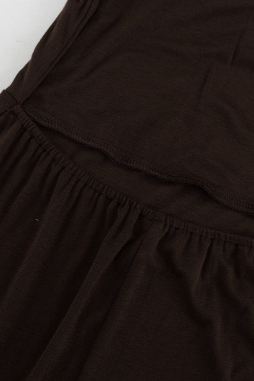 Brown Halter Backless Maxi Party Dress
