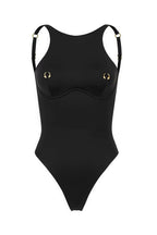 Solid Halter Push Up One Piece Swimwear