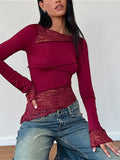 Vintage Slim Fit Floral Detail Long Sleeve Tee