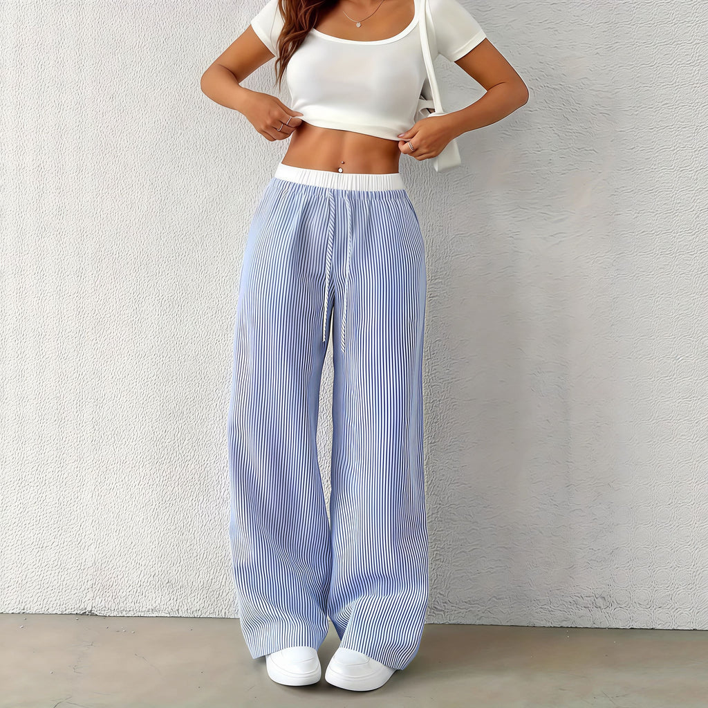 Striped Straight Casual Pants