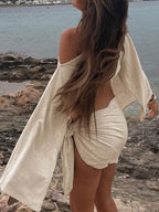 Simple Off Shoulder Skirt Set