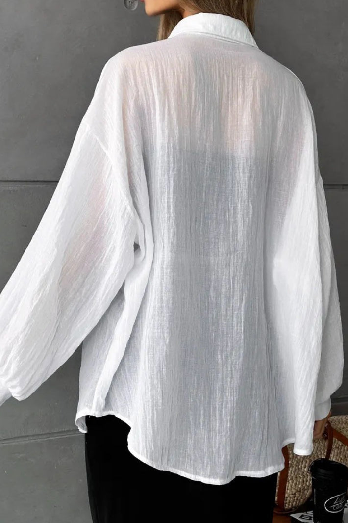 Solid Casual Long Sleeve Blouse