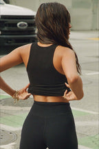 U Neck Ribbed Racerback Gym Cami Top