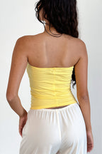 Printed Strapless Backless Crop Top Slim Blouse