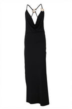 Solid Deep V Cami Backless Slim Fit Maxi Dress