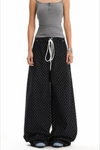 Retro Polka Dot Loose Straight Jeans