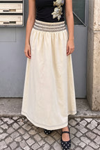Ruffle Smocked A Line Swing Skirt