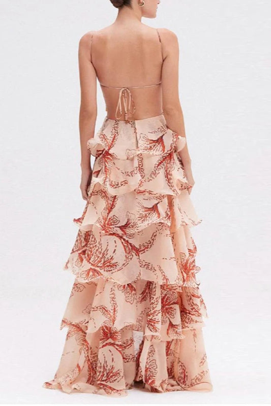 V-Neck Pleated Boho Dress