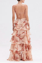 V-Neck Pleated Boho Dress