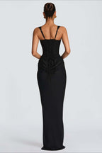 Slim Cami Solid Tie Back Reception Dress