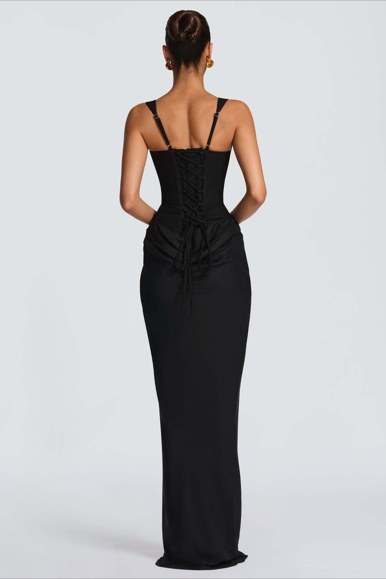 Slim Cami Solid Tie Back Reception Dress
