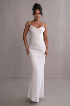 Satin Cami Backless Slim Fit Prom Dress