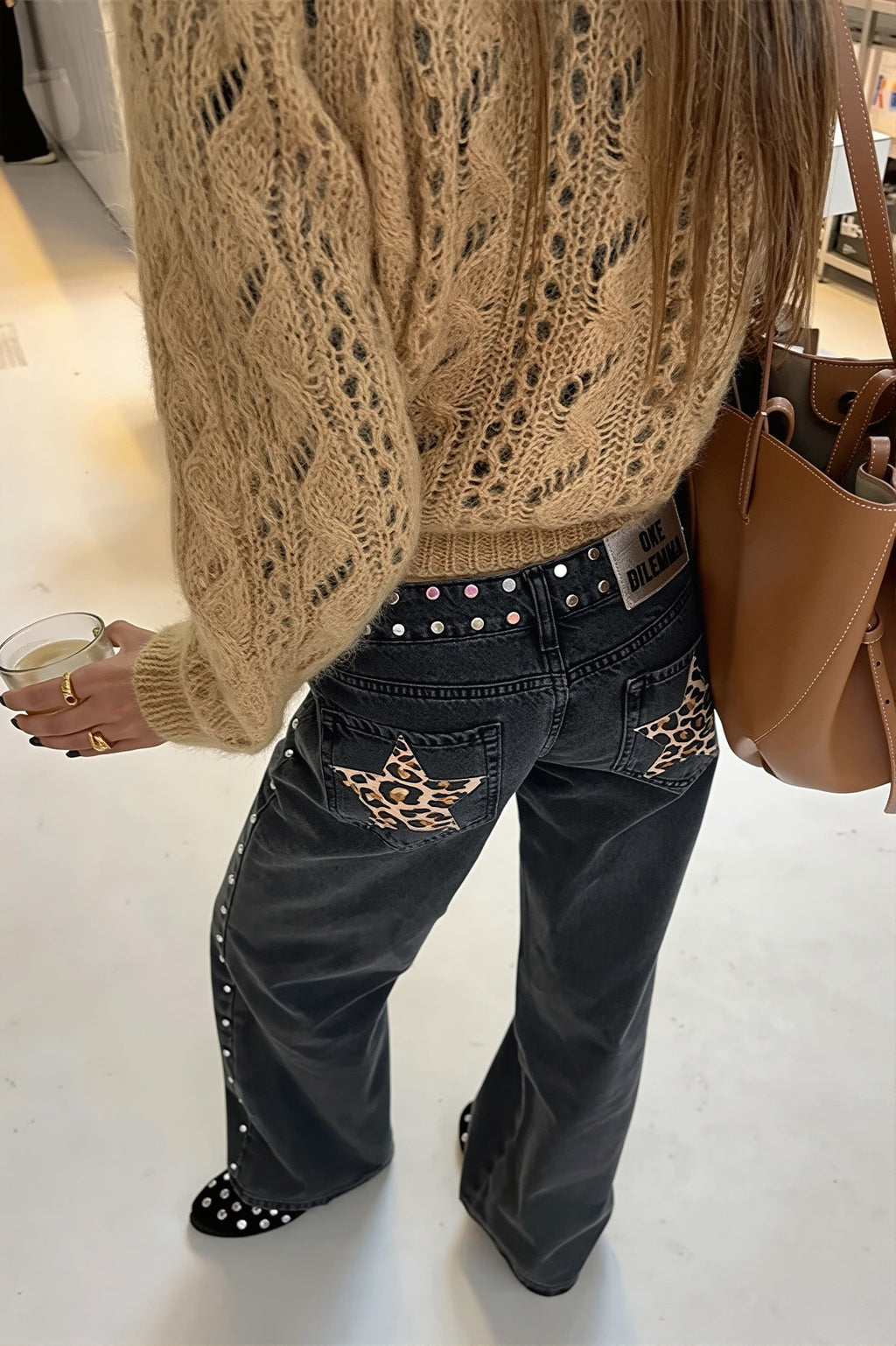 Y2K Star Embroidered Wide Leg Jeans
