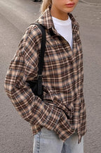 Vintage Plaid Long Blouse