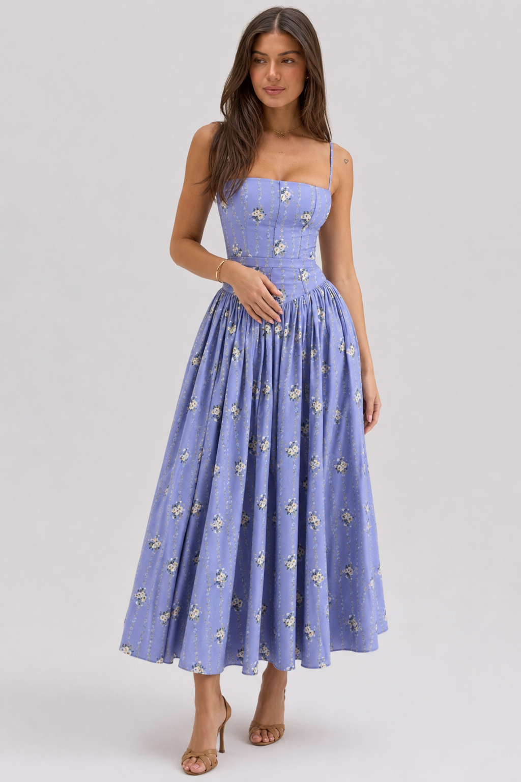 Floral Print Cami Slip Maxi Dress