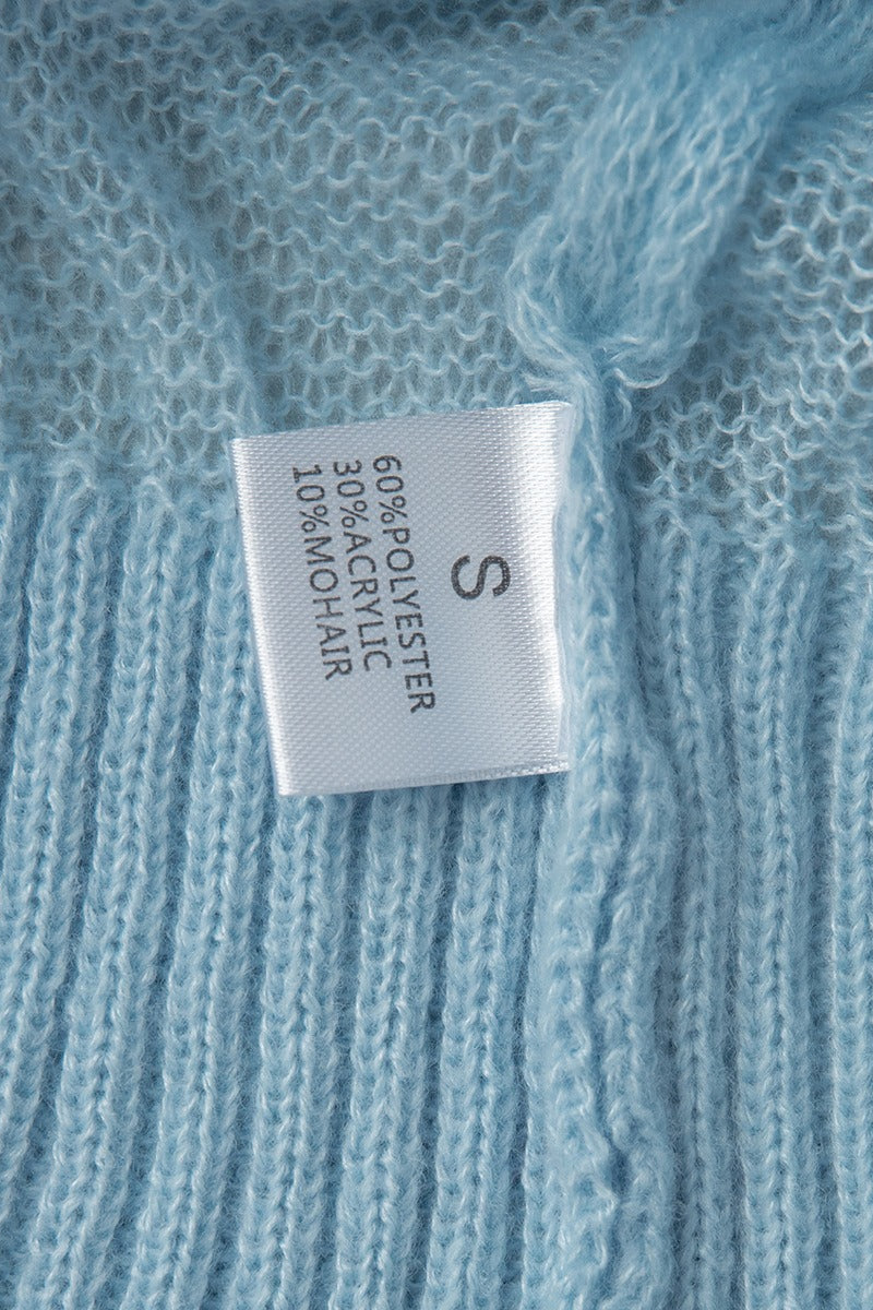 Sheer Blend Round Neck Knit Top