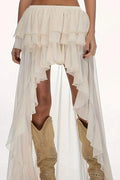 Waterfall Ruffle Layered Maxi Skirt