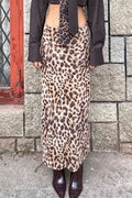 Casual Mesh Leopard Print Skirt