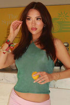 Solid Knit Slim Halter Top