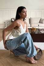 Lace Trim V Neck Everyday Cami Top