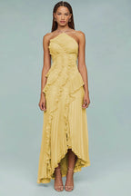 Ruched Halter Backless Maxi Dress