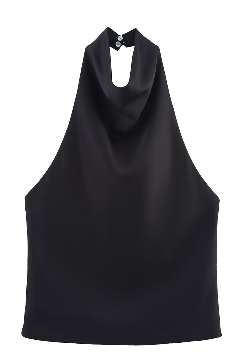Satin Halter Top With Elegant Design