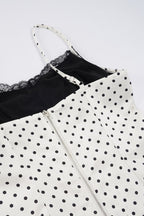 Lace Polka Dot Patchwork Slim Cami Top