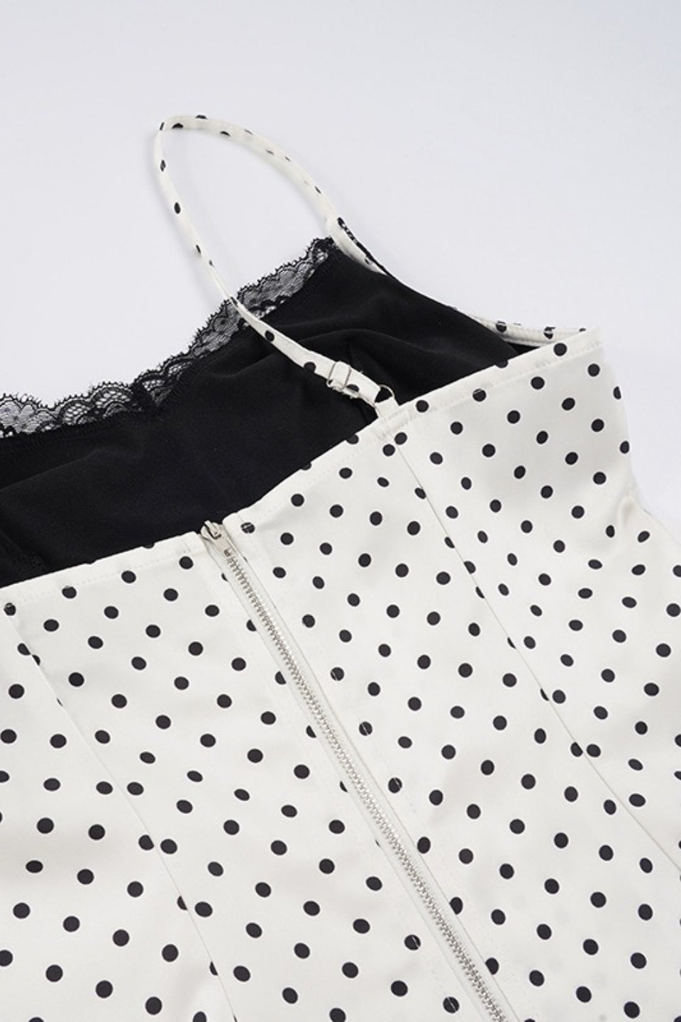 Lace Polka Dot Patchwork Slim Cami Top