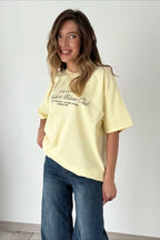 Minimalist Casual Cotton Letter Print Short Sleeve T-Shirt