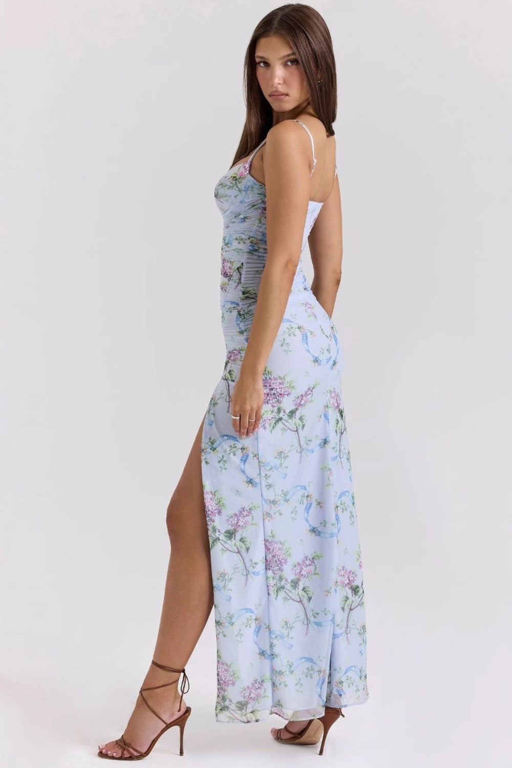 Slim Spaghetti Strap Floral Dress