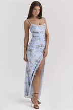 Slim Spaghetti Strap Floral Dress