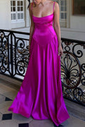 Cami Slim Fit Back Tie Long Prom Dress