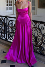 Cami Slim Fit Back Tie Long Prom Dress