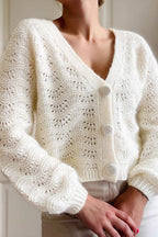 Autumn-Winter Crochet Hollow-Out V-Neck Knit Cardigan