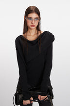 Cowl Neck Fitted Knit Top