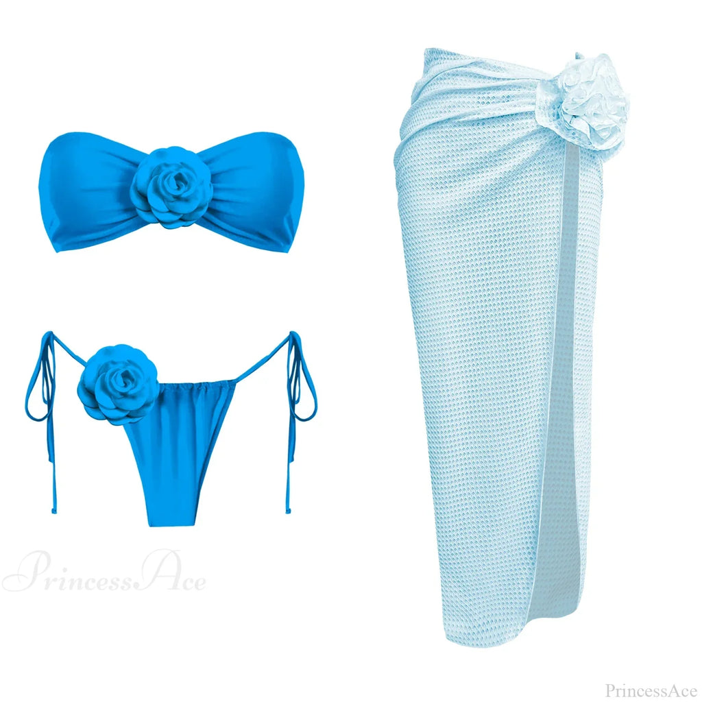 3D Flower Bandage Bikini Set
