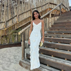 3D Flower V-Neck Backless Lace-Up Maxi Floral Dress
