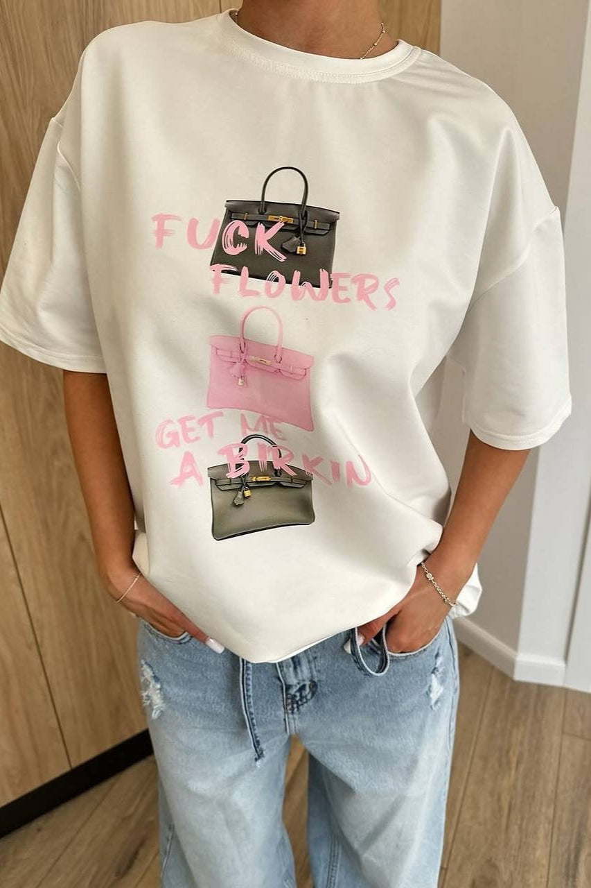Bag Print Cotton T-Shirt
