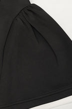Contrast Bustier Ruffle Cocktail Dress
