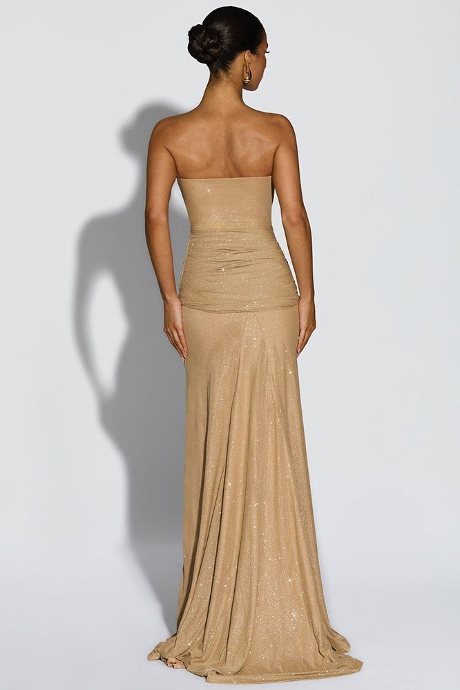 Elegant Tube Off Shoulder Silver Prom Dress