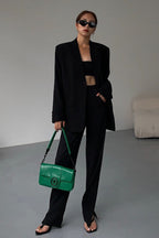 Black Slouchy Retro Style Blazer