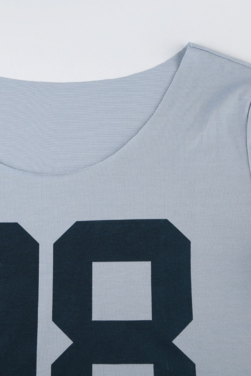Casual Loose Number Print Off Shoulder Crew T-Shirt