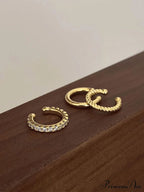 3Pcs/Set Zinc Alloy Textured Earrings