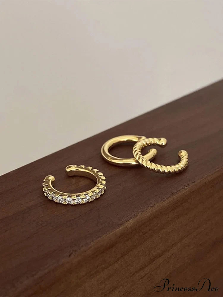3Pcs/Set Zinc Alloy Textured Earrings