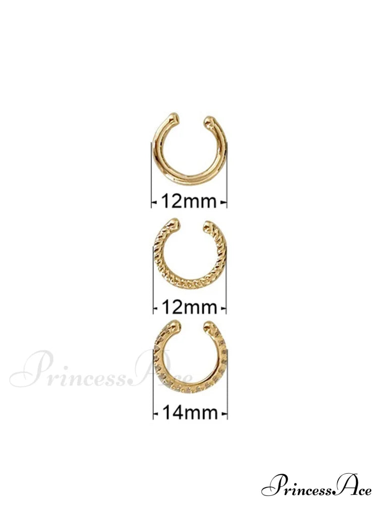3Pcs/Set Zinc Alloy Textured Earrings