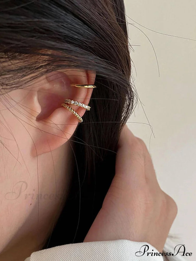 3Pcs/Set Zinc Alloy Textured Earrings