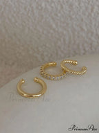 3Pcs/Set Zinc Alloy Textured Earrings