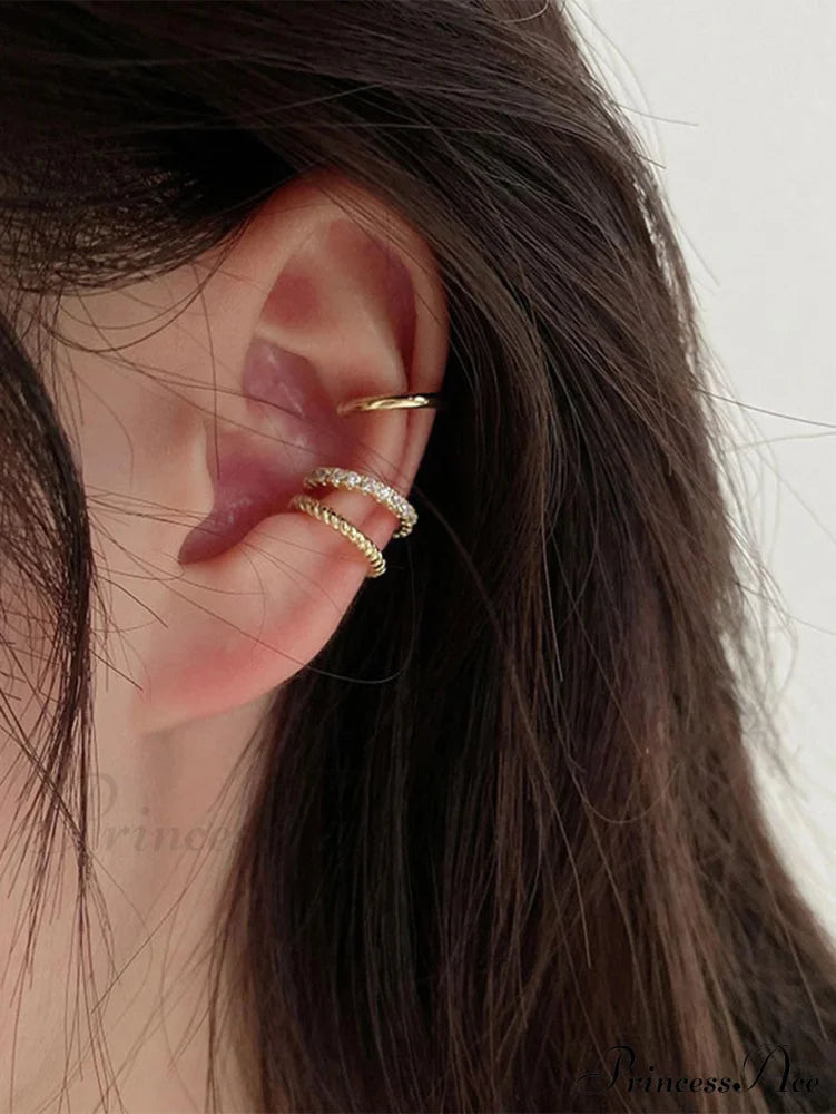 3Pcs/Set Zinc Alloy Textured Earrings