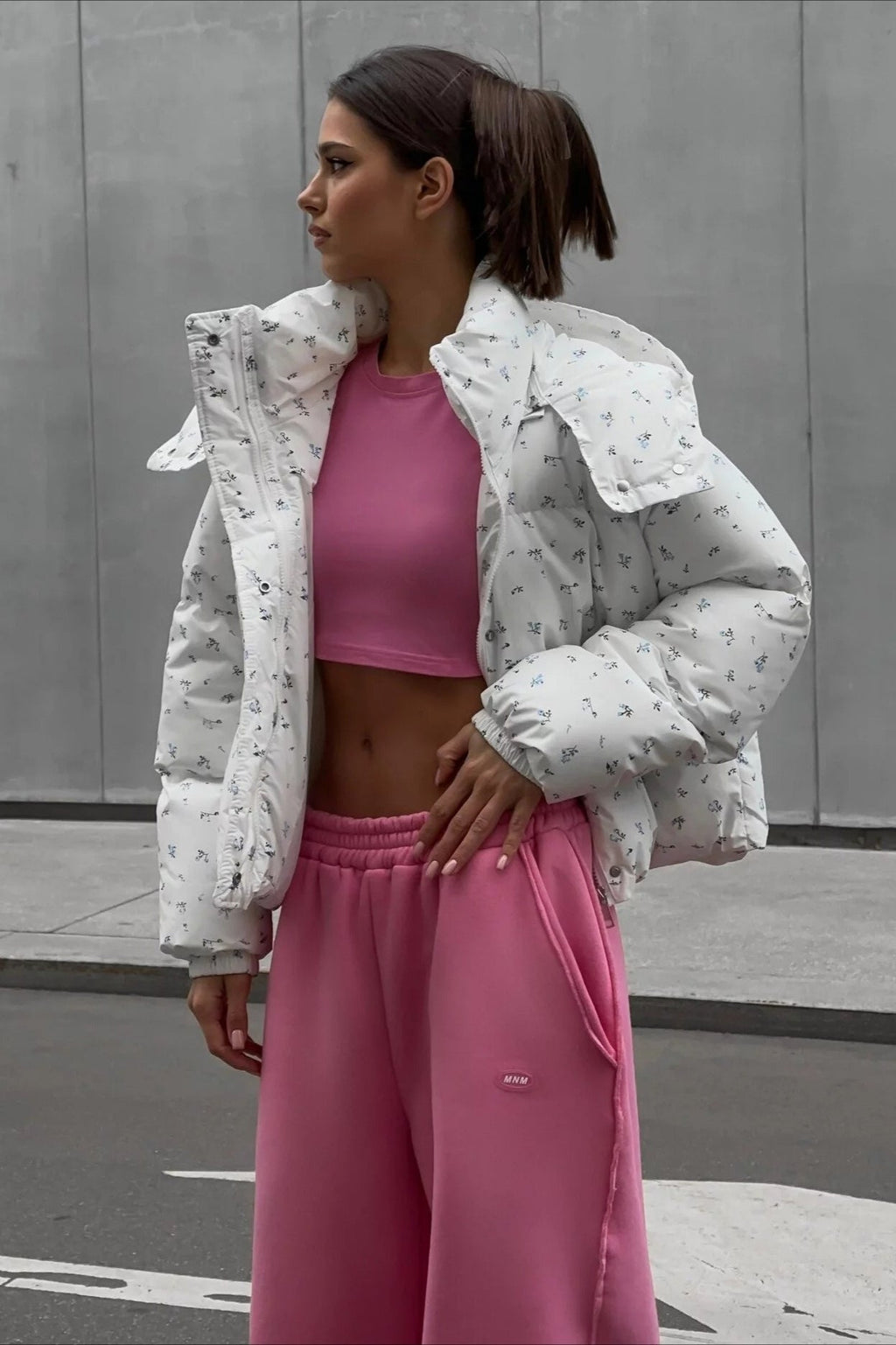 Printed Puffy Puffer Jacket